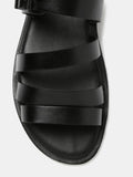Mast & Harbour Men Leather Black Comfort Sandals 121