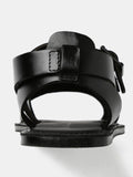 Mast & Harbour Men Leather Black Comfort Sandals